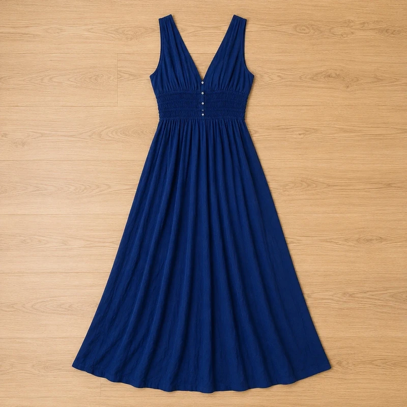 Robe lin bleue